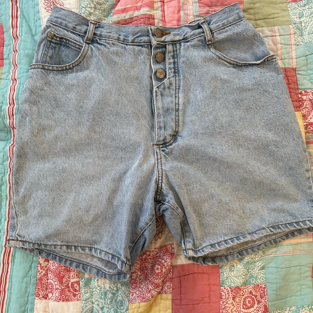 Vintage Women's PS Gitano Button Fly Denim High Rise Jean Shorts Size 14